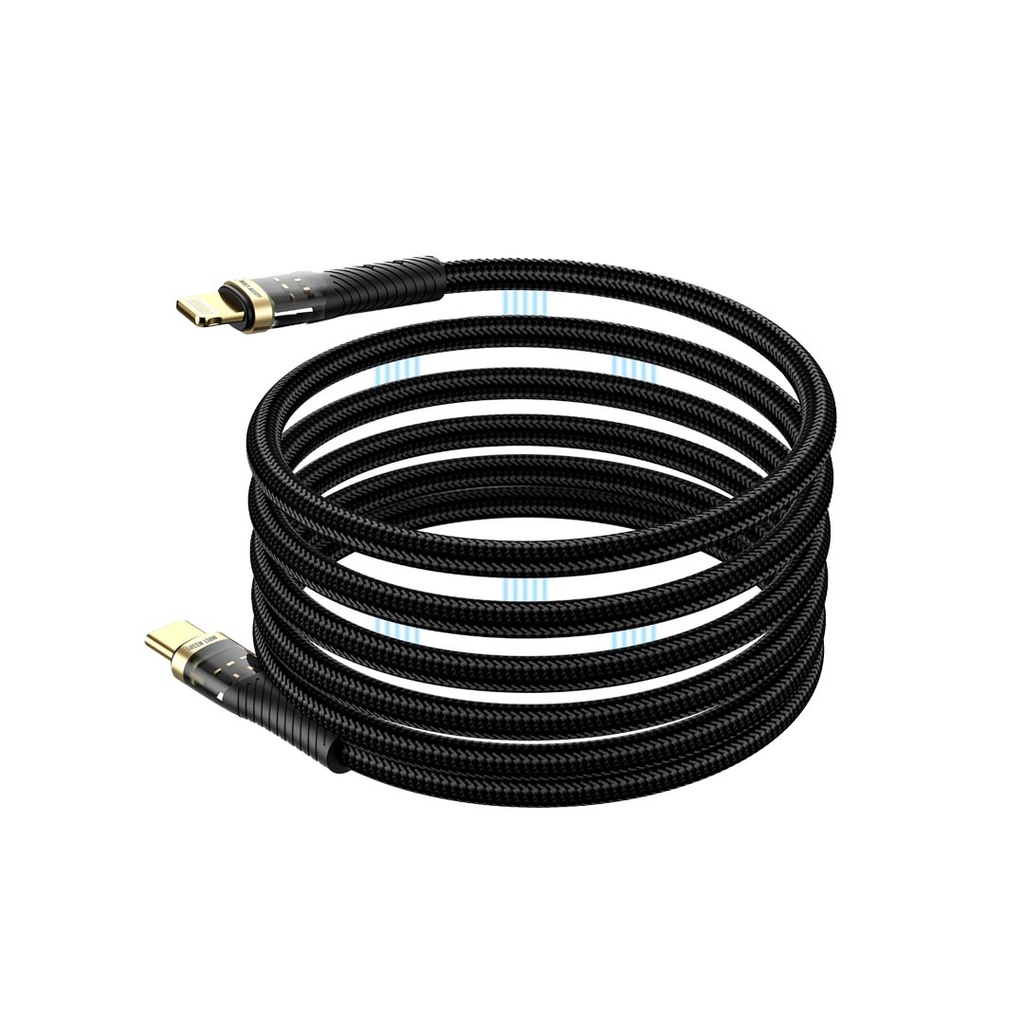کابل شارژ مگنتی گرین لاین تایپ سی به لایتنینگ مدل Magnetic Cable USB-C to Lightning