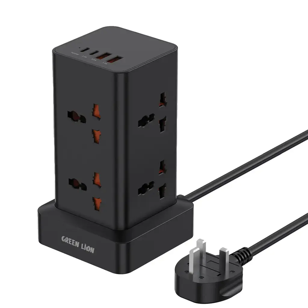 چندراهی برق ایستاده گرین لاین مدل Power Tower Multi-Port Power Strip