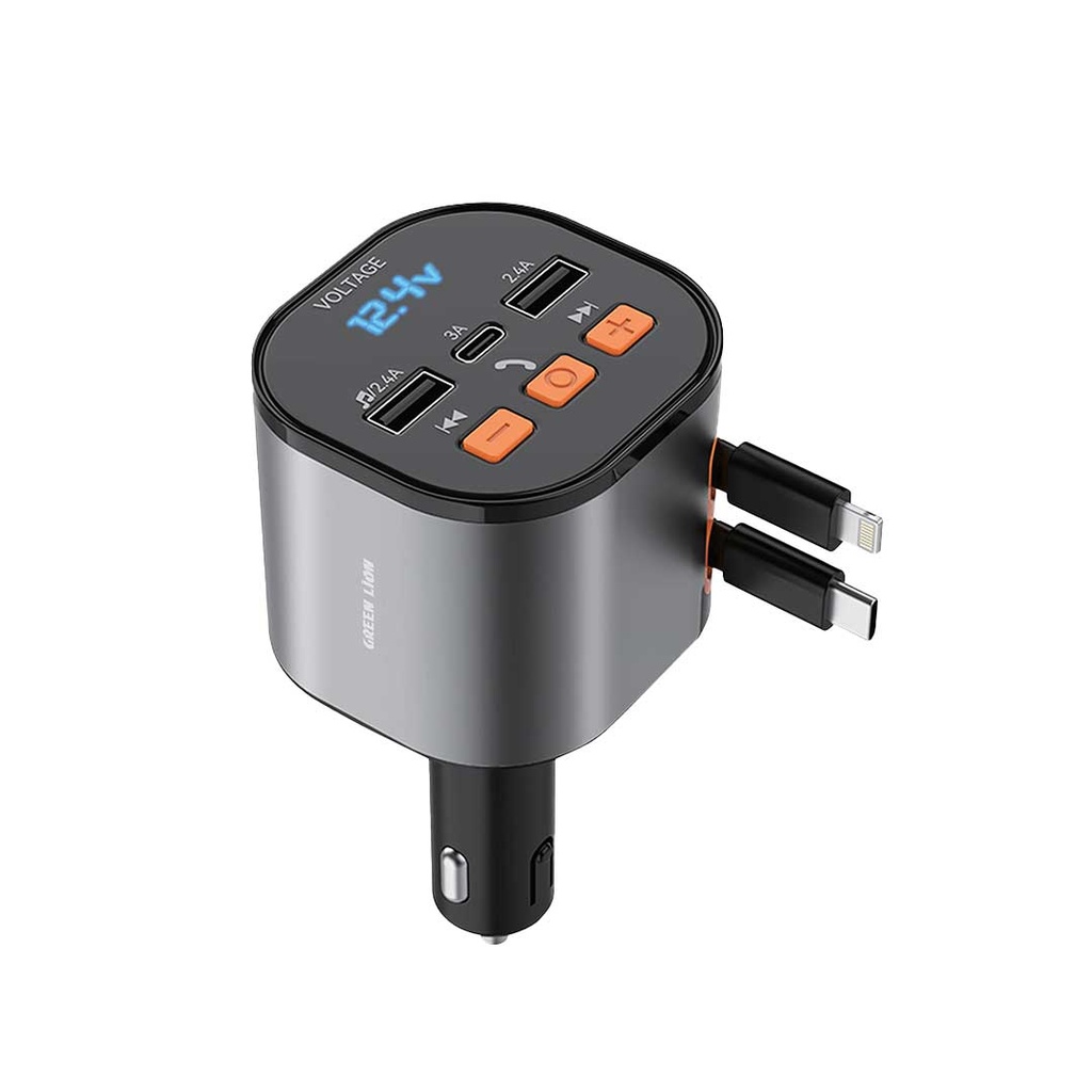 شارژر فندکی فلش‌خور چندکاره گرین لاین مدل FM Retractable